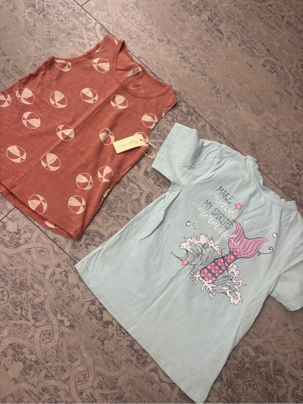 Rylee + Cru Beach Ball Tank (NEW) & Ruffle Butts Mermaid Tee | SZ 6 - 7